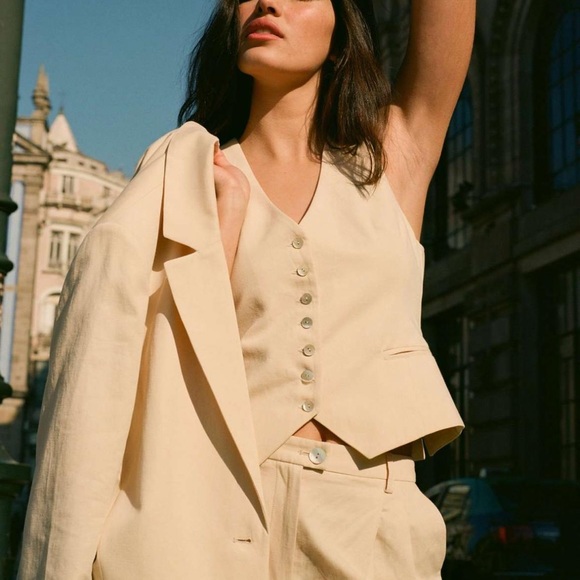 Rouje Pants - Rouje Paris 3-Piece Suit in Tan S/M